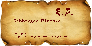 Rehberger Piroska névjegykártya